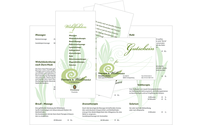 Vistenkarte, Geschenkgutschein, Briefbogen