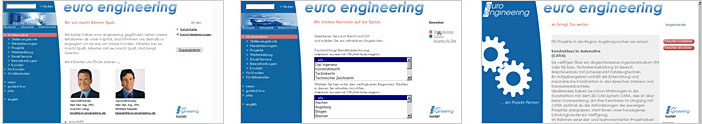 Internetauftritt euro engineeringim Jahr 2001