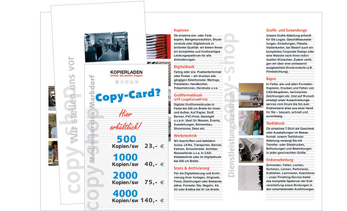 Vistenkarte und Flyer Titel Kopierladen