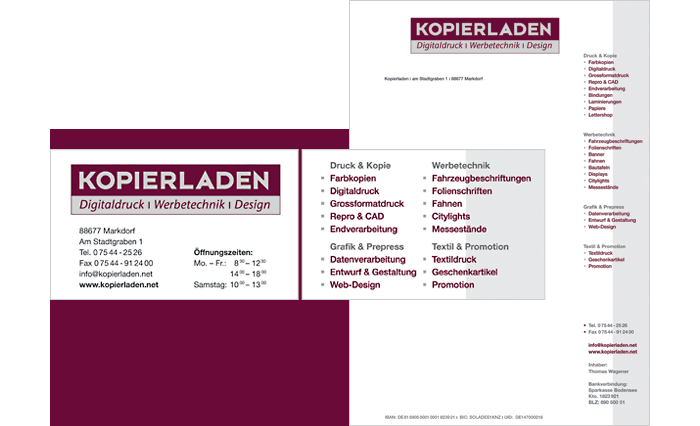 Vistenkarte und Briefbogen Kopierladen