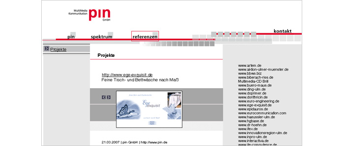 Pin-Internetseite-Projekte