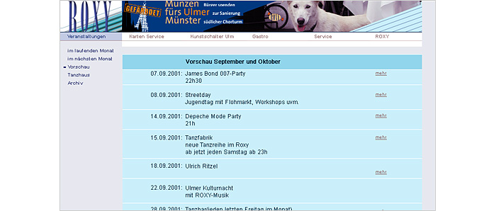 Einstiegsscreenshot-ROXY-Internetauftritt- 2001