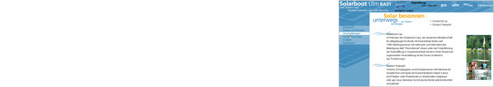 Internetauftritt Solarboot 2001